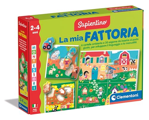 Clementoni Sapientino Montessori - La mia Fattoria, Lernspiel mit Puzzlespiel geformte Tiere für Kinder 2-4 Jahre, Entwicklung von Sprache und Taktile, Made in Italy, italienische Sprache, 16856 Clementoni Sapientino Montessori - La mia Fattoria, Lernspiel mit Puzzlespiel geformte Tiere für Kinder 2-4 Jahre, Entwicklung von Sprache und Taktile, Made in Italy, italienische Sprache, 16856 von Clementoni