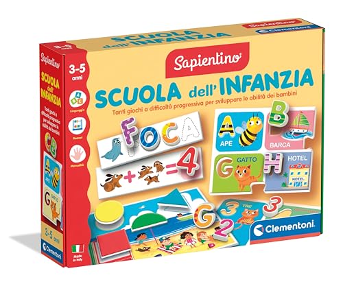 Clementoni Sapientino Die große Spielsammlung – illustrierte ausgestanzte Karten, Lernspiel 3 Jahre zum Lernen von Alphabet, Zahlen, Tiere, Formen, Kinderschule, Made in Italy, 16465, Mehrfarbig Clementoni Sapientino Die große Spielsammlung – illustrierte ausgestanzte Karten, Lernspiel 3 Jahre zum Lernen von Alphabet, Zahlen, Tiere, Formen, Kinderschule, Made in Italy, 16465, Mehrfarbig von Clementoni