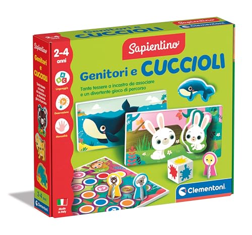 Clementoni - Sapientino Eltern und Welpen 2 Jahre, Flashcard, Lernkarten für Kinder, Montessori-Spiel, Kennenlernen der Tiere, geformte Karten, Italienisch, Made in Italy, 16852, Mehrfarbig Clementoni - Sapientino Eltern und Welpen 2 Jahre, Flashcard, Lernkarten für Kinder, Montessori-Spiel, Kennenlernen der Tiere, geformte Karten, Italienisch, Made in Italy, 16852, Mehrfarbig von Clementoni