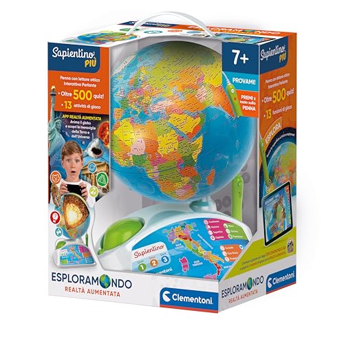 Clementoni - Sapientino Erkundungsglobus, Lernglobus für Kinder ab 7 Jahren, Lernglobus mit interaktivem Stift und dedizierter App, hergestellt in Italien, italienische Sprache, 16032 Clementoni - Sapientino Erkundungsglobus, Lernglobus für Kinder ab 7 Jahren, Lernglobus mit interaktivem Stift und dedizierter App, hergestellt in Italien, italienische Sprache, 16032 von Clementoni