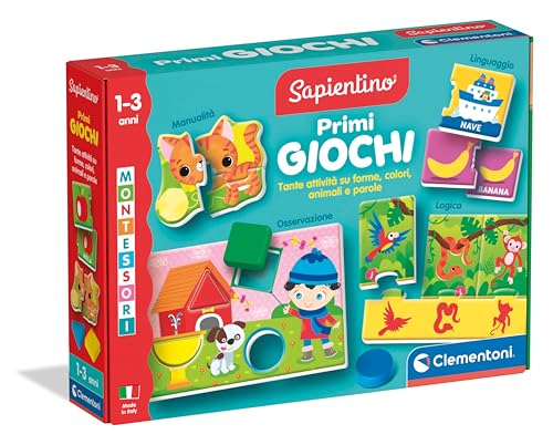 Clementoni Sapientino Montessori - Erste Spiele, Lernspiel Montessorianische Methode Kinder 1-3 Jahre, mit vielen Aktivitäten in Formen, Farben, Tieren und Worten, Made in Italy, italienische Sprache, Clementoni Sapientino Montessori - Erste Spiele, Lernspiel Montessorianische Methode Kinder 1-3 Jahre, mit vielen Aktivitäten in Formen, Farben, Tieren und Worten, Made in Italy, italienische Sprache, von Clementoni