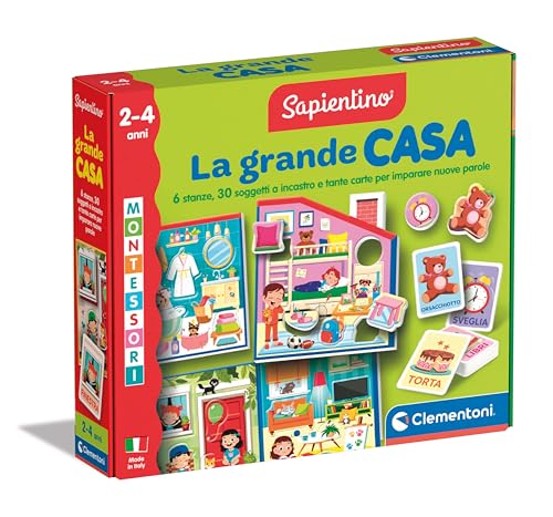 Clementoni Sapientino Montessori – La Grande Casa – Lernspiel 2 Jahre, Montessori, Lernkarten, Lernen Neuer Wörter, Entwicklung von Sprache und logischem Denken, Made in Italy, 16853 Clementoni Sapientino Montessori – La Grande Casa – Lernspiel 2 Jahre, Montessori, Lernkarten, Lernen Neuer Wörter, Entwicklung von Sprache und logischem Denken, Made in Italy, 16853 von Clementoni