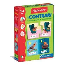 Clementoni Sapientino - I Contrari, Lernspiel mit Einsteckkarten für Kinder 2-4 Jahre, Puzzle zur Entwicklung der Sprache und Logik, Made in Italy, italienische Sprache, 16843 von Clementoni