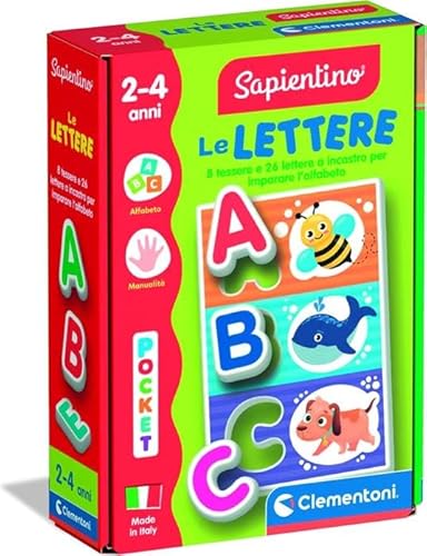 Clementoni Sapientino - Le Lettere, Lernspiel für Kinder 2-4 Jahre mit Karten zum Lernen der Buchstaben des Alphabets, Made in Italy, italienische Sprache, 16862 Clementoni Sapientino - Le Lettere, Lernspiel für Kinder 2-4 Jahre mit Karten zum Lernen der Buchstaben des Alphabets, Made in Italy, italienische Sprache, 16862 von Clementoni
