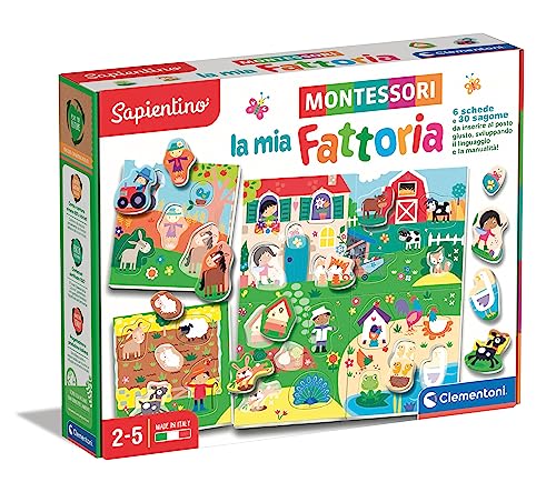 Clementoni - Sapientino Lernspiel 2 Jahre, Flashcards Montessori, Konturiertes Puzzle, Bauernhoftiere, Made in Italy, Farbe Italiano, 16787 Clementoni - Sapientino Lernspiel 2 Jahre, Flashcards Montessori, Konturiertes Puzzle, Bauernhoftiere, Made in Italy, Farbe Italiano, 16787 von Clementoni