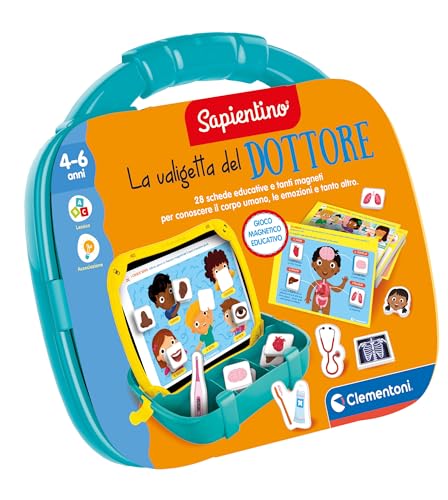 Clementoni Sapientino Magnetkoffer des Doktors – Lernspiel 4 Jahre zum Lernen Neuer Wörter, Magnettafel und Karten, Entwicklung der frühen Kindheit, 16462, Mehrfarbig Clementoni Sapientino Magnetkoffer des Doktors – Lernspiel 4 Jahre zum Lernen Neuer Wörter, Magnettafel und Karten, Entwicklung der frühen Kindheit, 16462, Mehrfarbig von Clementoni