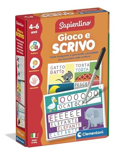 Clementoni Sapientino Montessori – Spiel und Schreibtisch, Lernspiel für Kinder 4-6 Jahre, wiederbeschreibbare Tafeln zur Entwicklung von Schreiben und Vokabeln – Made in Italy, italienische Sprache, Clementoni Sapientino Montessori – Spiel und Schreibtisch, Lernspiel für Kinder 4-6 Jahre, wiederbeschreibbare Tafeln zur Entwicklung von Schreiben und Vokabeln – Made in Italy, italienische Sprache, von Clementoni