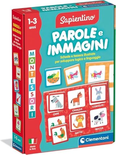 Clementoni Sapientino Montessori – Wörter und Bilder, Lernspiel für Kinder 1-3 Jahre, Flashcards zur Erkennung von Tieren, Lebensmitteln und Gegenständen, Stimuliert die Sprache, Made in Italy, Clementoni Sapientino Montessori – Wörter und Bilder, Lernspiel für Kinder 1-3 Jahre, Flashcards zur Erkennung von Tieren, Lebensmitteln und Gegenständen, Stimuliert die Sprache, Made in Italy, von Clementoni
