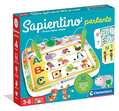 Clementoni Sapientino - Sprechend, Lernspiel mit sprechenden Stiften für Kinder von 3-6 Jahren, mit 16 Karten und mehr als 32 Aktivitäten zu Themen der Kinderschule, Made in Italy, italienische Clementoni Sapientino - Sprechend, Lernspiel mit sprechenden Stiften für Kinder von 3-6 Jahren, mit 16 Karten und mehr als 32 Aktivitäten zu Themen der Kinderschule, Made in Italy, italienische von Clementoni