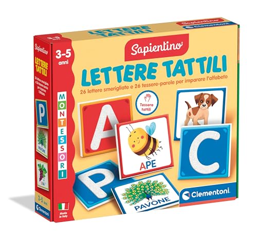 Clementoni Sapientino Montessori – Taktile Buchstaben – Lernspiel 3 Jahre, Flashcards Montessori, Lernkarten auf den Buchstaben, Lernen des Alphabets, Entwicklung der Sprache, Made in Italy, 16855 Clementoni Sapientino Montessori – Taktile Buchstaben – Lernspiel 3 Jahre, Flashcards Montessori, Lernkarten auf den Buchstaben, Lernen des Alphabets, Entwicklung der Sprache, Made in Italy, 16855 von Clementoni