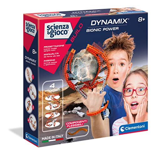 Galileo Build – Dynamix Bionic Power, 200-teiliges Modellspielzeug, Bauset für 4 verschiedene Modelle, Konstruktionskonzept für Kinder ab 8 Jahren von Clementoni 59193 von Clementoni