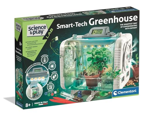 Clementoni Smart-Tech Gewächshaus, interaktives STEM-Pflanzenwissenschafts-Set mit Sensoren, LCD-Bildschirm und Wachstumsmodi für Kinder ab 8 Jahren Clementoni Smart-Tech Gewächshaus, interaktives STEM-Pflanzenwissenschafts-Set mit Sensoren, LCD-Bildschirm und Wachstumsmodi für Kinder ab 8 Jahren von Clementoni