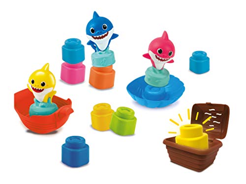 Clementoni 17426 Soft Clemmy Baby-Shark Spielset mit weichen Bausteinen, 10 Monate + von Clementoni