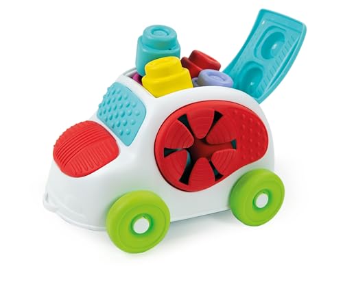 Clementoni Soft Clemmy Sensorisches Auto 17315 – Mit 8 weichen Bausteinen & Figur – Sensorik-Spielzeug für Babys & Kleinkinder ab 6 Monaten – Waschbar & sicher – Geschenkidee zum 1. Geburtstag von Clementoni