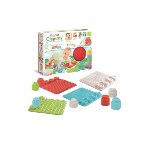 Clementoni Soft Clemmy Sensorische Spielmatten - Mit weichen Bausteinen für Babys & Kleinkinder ab 6 Monaten - Sensorik Spielzeug mit Bauklötzen 17352 von Clementoni