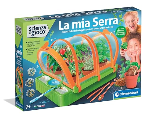 Clementoni Wissenschaft und Spiel Lab – Wissenschaft im Gewächshaus – Botanischer Garten, Gewächshaus für Kinder, Pflanzen-Set zum Anbau, wissenschaftliches Labor 7 Jahre, wissenschaftliche von Clementoni