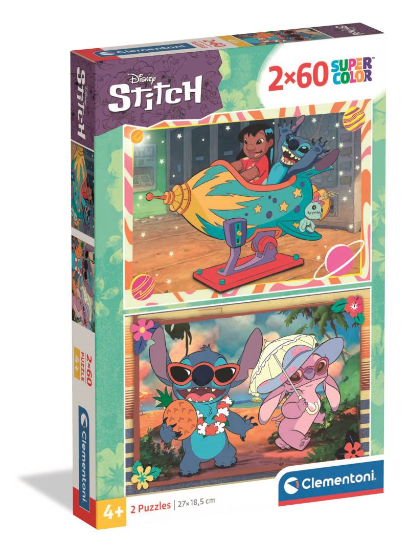 Clementoni 2 Puzzles - Stitch 60 Teile Puzzle Clementoni-24822 von Clementoni