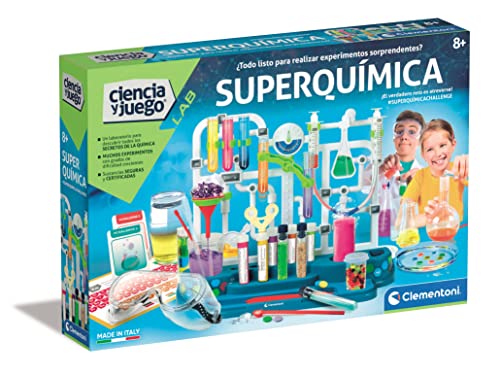 Clementoni - Super Chemie, wissenschaftliches Spiel Experimente, Labor für Chemie, Spielzeug auf Spanisch, ab 8 Jahren (55468) von Clementoni