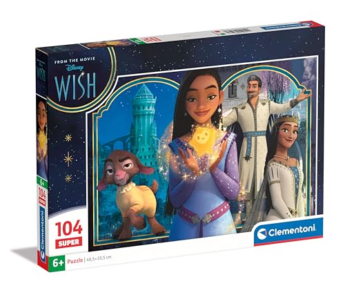 Clementoni Supercolor Disney Wish Kinder Puzzle 104 Teile - Disney Puzzle 37,9 x 26,9 cm für Kinder ab 6 Jahre - Geschicklichkeitsspiel von Clementoni 27148 Clementoni Supercolor Disney Wish Kinder Puzzle 104 Teile - Disney Puzzle 37,9 x 26,9 cm für Kinder ab 6 Jahre - Geschicklichkeitsspiel von Clementoni 27148 von Clementoni