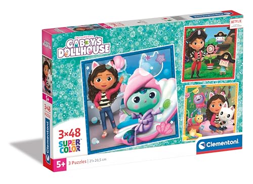 Clementoni Supercolor Gabbys Dollshouse Puzzle 3 x 48 Teile - Puzzle für Kinder ab 5 Jahren - buntes Kinderpuzzle mit besonderer Leuchtkraft & Farbintensität 25300 Clementoni Supercolor Gabbys Dollshouse Puzzle 3 x 48 Teile - Puzzle für Kinder ab 5 Jahren - buntes Kinderpuzzle mit besonderer Leuchtkraft & Farbintensität 25300 von Clementoni