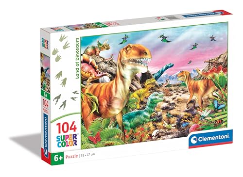 Clementoni Land of Dinosaurs, Puzzle, 104 Teile, ab 6 Jahre, Puzzle für Kinder, Hergestellt in Italien - 25768 Clementoni Land of Dinosaurs, Puzzle, 104 Teile, ab 6 Jahre, Puzzle für Kinder, Hergestellt in Italien - 25768 von Clementoni