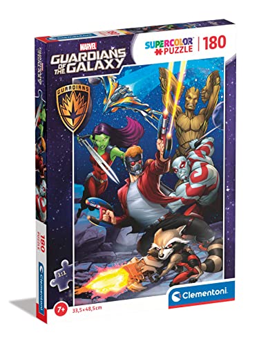 Clementoni 29783 Supercolor Marvel Guardians of The Galaxy-Puzzle 180 Teile Ab 7 Jahren, Buntes Kinderpuzzle Mit Besonderer Leuchtkraft, Geschicklichkeitsspiel Für Kinder von Clementoni