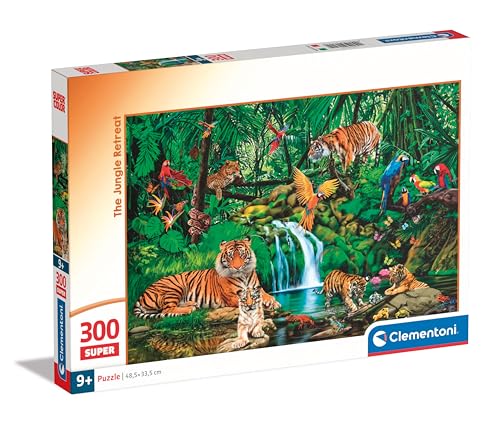 Clementoni 21721 Supercolor The Jungle Retreat – 300 Teile Kinder 9 Jahre, Puzzle Illustration, Tiere, Made in Italy, Mehrfarbig von Clementoni