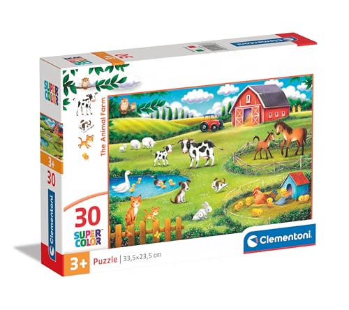 Clementoni The Animal Farm Kinder Puzzle 30 Teile - Tier Puzzle 33,5 x 23,5 cm für Kinder ab 3 Jahre - Geschicklichkeitsspiel von Clementoni 20286 von Clementoni