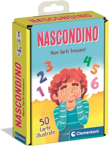 Clementoni - Versteck, Deck mit 50 illustrierten Karten, Strategie- und Beobachtungsspiel für Kinder ab 5 Jahren, 2-4 Spieler, Geschenkidee, Made in Italy, italienische Sprache, 16584 von Clementoni
