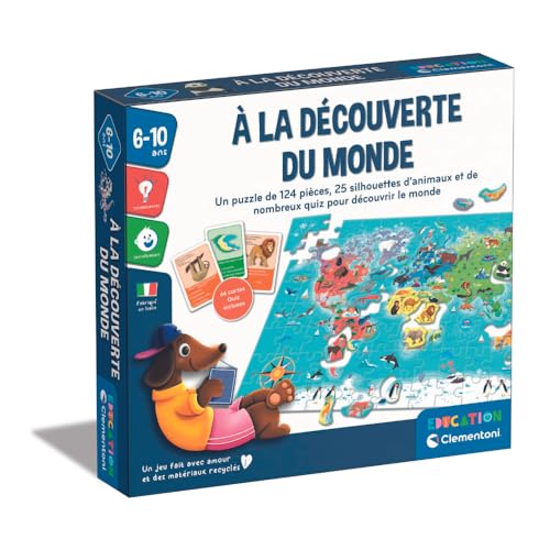 Clementoni Welt entdecken | Enthält 1 Puzzle mit 149 Teilen und 66 Karten. | 6 Jahre | 52800, Mehrfarbig von Clementoni