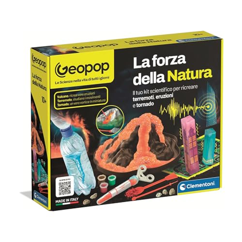 Clementoni Wissenschaft und Spiel Lab Geopop - Die Kraft der Natur, wissenschaftliches Spiel für Kinder ab 10 Jahren, um Naturphänomene zu entdecken und Vulkanen zu Bauen, Made in Italy, italienische von Clementoni