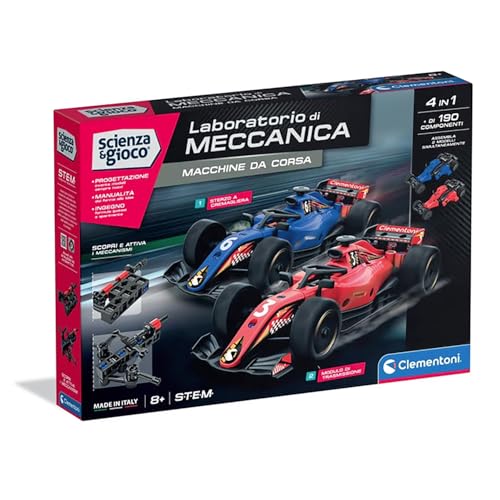 Clementoni Wissenschaft und Spiel Laboratorium für Mechanik - 2-in-1-Rennmaschinen, Konstruktionsset für Kinder 8+ Jahre, Entdecken Sie die Prinzipien der Technik, Made in Italy, italienische Sprache Clementoni Wissenschaft und Spiel Laboratorium für Mechanik - 2-in-1-Rennmaschinen, Konstruktionsset für Kinder 8+ Jahre, Entdecken Sie die Prinzipien der Technik, Made in Italy, italienische Sprache von Clementoni