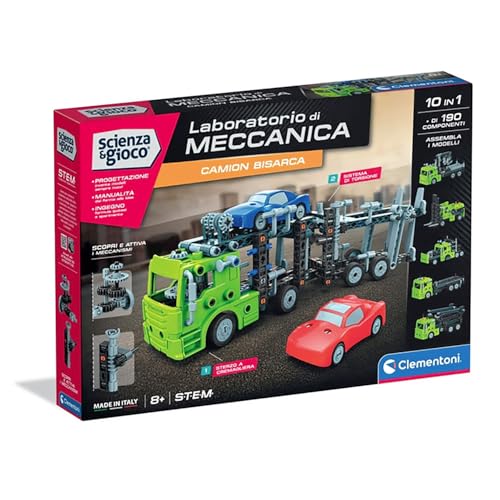 Clementoni Wissenschaft und Spiel Laboratorium für Mechanik - Bisarca, 10-in-1-Bauset, Kinder 8+ Jahre, Entdecken Sie die Prinzipien der Technik, Made in Italy, italienische Sprache, 19391 von Clementoni
