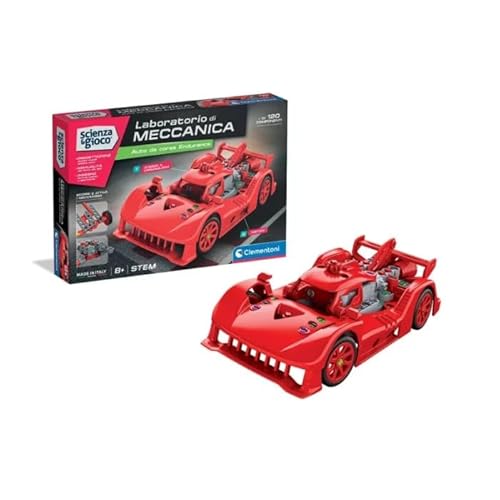 Clementoni Wissenschaft und Spiel Laboratorium für Mechanik - Endurance Rennmaschine, Konstruktionsset Kinder 8+ Jahre, Entdecken Sie die Prinzipien der Technik, Made in Italy, italienische Sprache von Clementoni