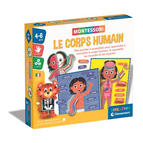 Clementoni | Der menschliche Körper – Montessori | Lernspiel 4-6 Jahre | 3 stapelbare Puzzles mit 45 Etiketten | visuelle Anatomie | Selbstkorrektive Methode | Sprachentwicklung und Beobachtung Clementoni | Der menschliche Körper – Montessori | Lernspiel 4-6 Jahre | 3 stapelbare Puzzles mit 45 Etiketten | visuelle Anatomie | Selbstkorrektive Methode | Sprachentwicklung und Beobachtung von Clementoni