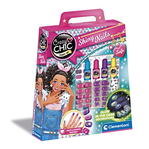 Clementoni 18113 Crazy Chic-Fluo Nagel für Kinder ab 6 Jahren, Mehrfarbig, Large von Clementoni