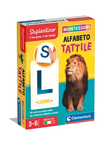 Clementoni - Sapientino Taktiles Kartenspiel 3 Jahre, Montessori-Lernkarte auf Alphabet und Buchstaben, Vorbereitung auf das Schreiben, Montessorianische Bildungsmethode, Made in Italy, Mehrfarbig, Clementoni - Sapientino Taktiles Kartenspiel 3 Jahre, Montessori-Lernkarte auf Alphabet und Buchstaben, Vorbereitung auf das Schreiben, Montessorianische Bildungsmethode, Made in Italy, Mehrfarbig, von Clementoni