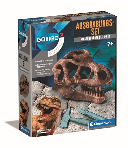 Galileo Discovery Ausgrabungs-Set Riesenschädel des T-Rex, Dinosaurier Fosilien als Spielzeug für Kinder ab 7 Jahren, 59329 von Clementoni von Clementoni