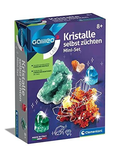 Galileo Lab Kristalle selbst züchten Mini-Set - Experimentierkasten mit farbenfrohen Experimenten fürs Kinderzimmer - Spielzeug für Kinder ab 8 Jahren von Clementoni 69936 von Clementoni