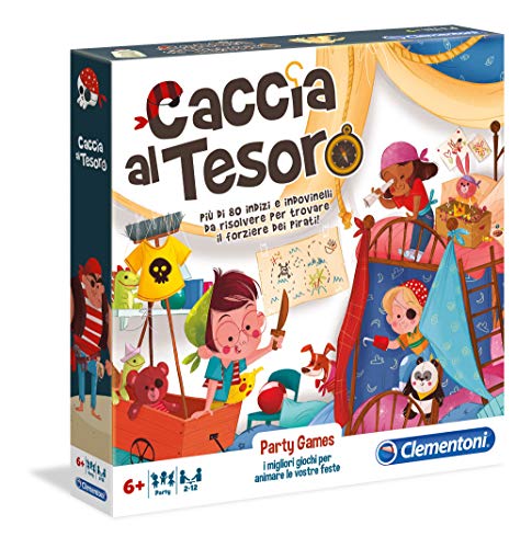 Clementoni - Schatzsuche, Brettspiel, Partyspiel für Kinder ab 6 Jahren und die ganze Familie, 2-12 Spieler, mehr als 80 Hinweise und Rätsel, Made in Italy, italienische Sprache, 16153 Clementoni - Schatzsuche, Brettspiel, Partyspiel für Kinder ab 6 Jahren und die ganze Familie, 2-12 Spieler, mehr als 80 Hinweise und Rätsel, Made in Italy, italienische Sprache, 16153 von Clementoni