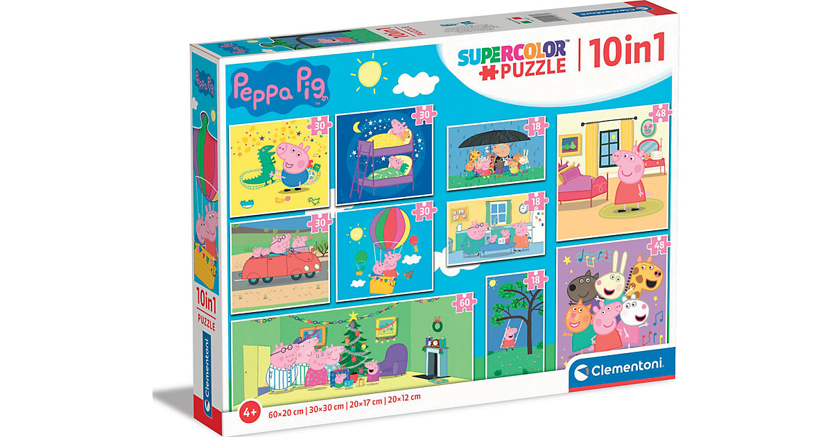 Puzzle 10 in 1 Supercolor - Peppa Pig von Clementoni
