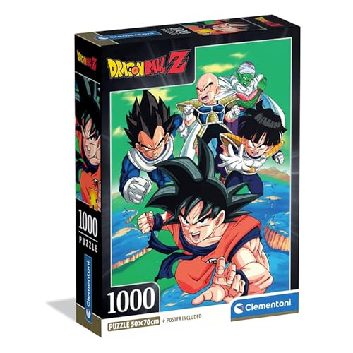Clementoni Puzzle Dragon Ball Z 1000 Stücke, Compact Box - Puzzle für Erwachsene 14-99 Jahre, Geschenk für Mann und Frau, Made in Italy, 37051 von Clementoni