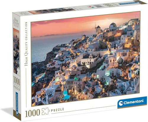 Clementoni - Puzzle 1000 Teile für Erwachsene und Jungen, Kollektion, Thema Schatten von Santorin, Geschenkidee für Herren und Damen, hergestellt in Italien, 70 x 50 cm, 39885 von Clementoni