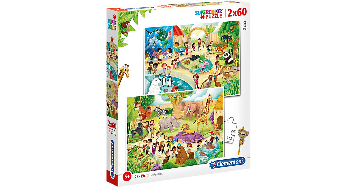Puzzle 2x60 Teile - Zoo von Clementoni