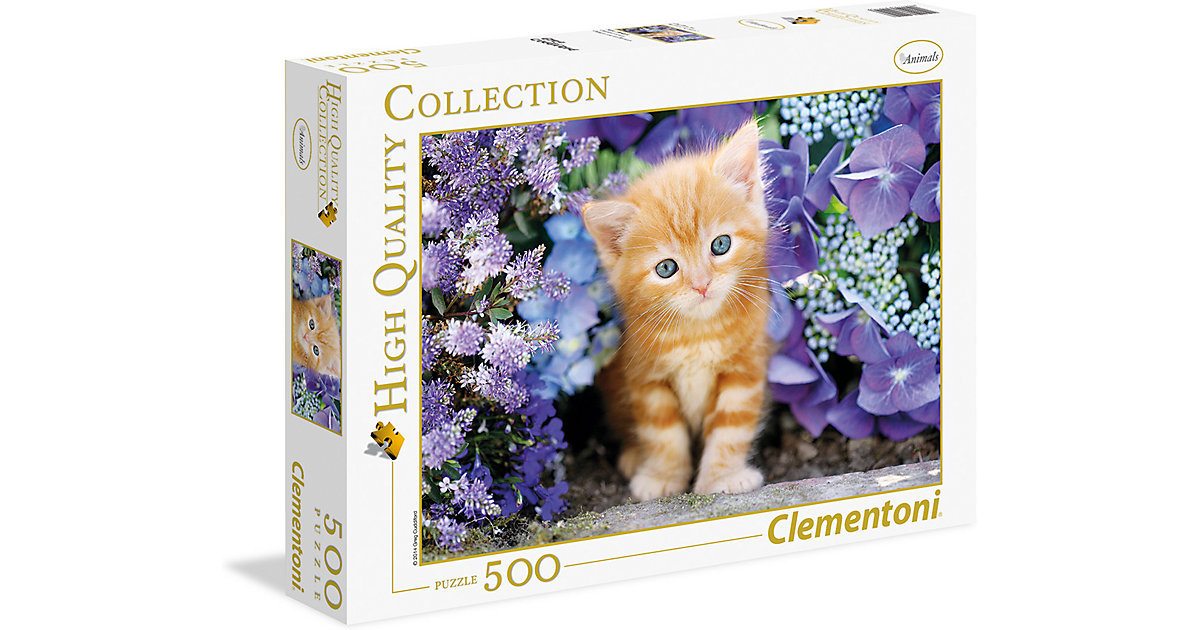 Puzzle 500 Teile High Quality Collection - Katze im Blumenmeer von Clementoni