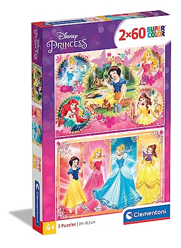 Clementoni 7133 Supercolor Princess – Puzzle 2 x 60 Teile ab 5 Jahren, buntes Kinderpuzzle mit besonderer Leuchtkraft & Farbintensität, Geschicklichkeitsspiel für Kinder Clementoni 7133 Supercolor Princess – Puzzle 2 x 60 Teile ab 5 Jahren, buntes Kinderpuzzle mit besonderer Leuchtkraft & Farbintensität, Geschicklichkeitsspiel für Kinder von Clementoni