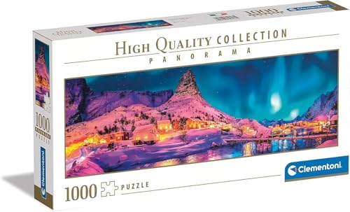 Puzzle Clementoni Panorama Lofoten Inseln bei Nacht 1000 Teile 98 x 33 cm von Clementoni