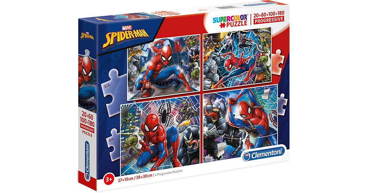 Puzzle-Set 20/60/100/180 Teile - Spiderman von Clementoni