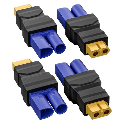 Cleqee XT60 Buchse zu EC5 Stecker Adapter Wireless Konverter 4 Stück für RC FPV Drohne Auto Lipo Akku Ladegerät ESC von Cleqee