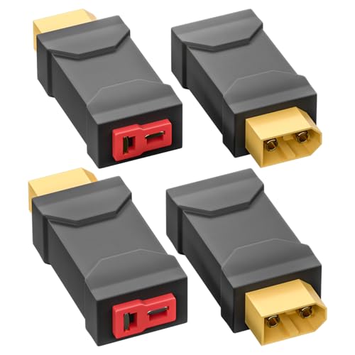 Cleqee XT60 Stecker auf T Stecker Buchse Adapter Wireless Konverter 4 Stück für RC Auto Flugzeug Lipo Akku ESC von Cleqee